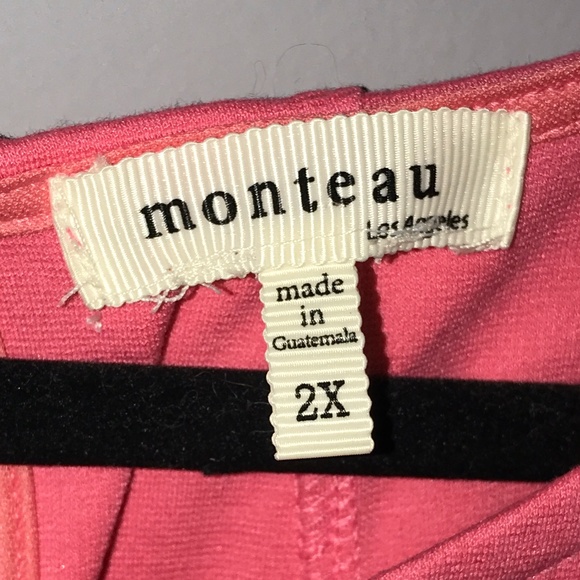 Monteau Los Angeles -Coral Dress in Coral. Size 2X - Picture 4 of 4